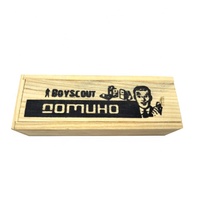 Dominos de petite taille couleur ivoire, deux pièces, sans clous, ensemble de Dominos, Logo avec impression personnalisée, boîte en bois, vente en gros