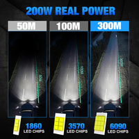 200W 40000LM Led de alta potencia H1 H4 H7 H8 H11 Focos Luces Bombilla de luz de coche 9005 9006 9012 Bombillas de faros de automóviles