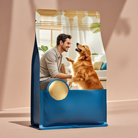Sacs personnalisés pour aliments pour animaux, résistants à l'humidité, en BOPP/AL/PE Mylar, à fond plat, avec valve et fermeture éclair, pour chiens, chats et animaux de compagnie