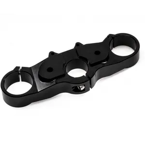 OEM cnc-eje de dirección de motocicleta de aleación de aluminio, triple abrazadera, anodizado, negro