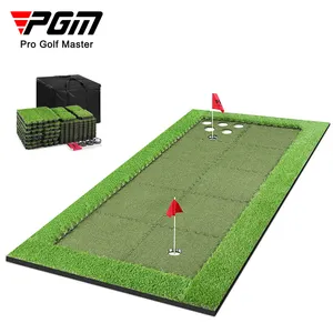 Pgm gl019 mini tapete de golfe ao ar livre, kits verdes de nylon portátil