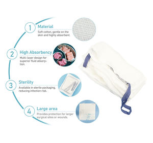 BLUENJOY bantalan kasa perut, spons Lap dengan sinar X dan Loop katun, spons kasa menyerap - Product Image 1