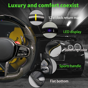 Volante Deportivo de Fibra de Carbono Completa, Personalizado Profesionalmente, en Cuero Negro Perforado, con LED para <span class=keywords><strong>Accord</strong></span> - Product Image 5