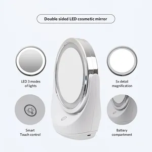 Led Cosmetic Portable Led Magnifying Double Side Battery Charged Cosmetic Mirror Makeup Mirror Vanity Mirror With Lights