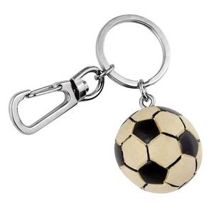 Porte-clés style dessin animé ballon de football, imprimé UV, photo numérique, en alliage et acrylique, avec mousqueton en cuir et PU - Product Image 1