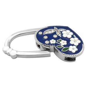 Portable pliable cristal femmes sac à main sac à main porte-sac en métal fleur en forme de coeur sac crochet cintre Table <span class=keywords><strong>accrocher</strong></span> Clip - Product Image 6