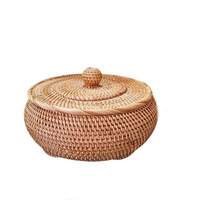 Panier de rangement en rotin tissé à la main de style nordique vietnamien, panier à fruits créatif pour table basse, pour un usage domestique, pour le stockage des aliments