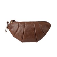 Pochette Croissant Bagel Pu Mini Rétro Style Influenceur, Étui à Clés Étanche Ultra-Léger, Pochette à Rouge à Lèvres et Écouteurs, Porte-Monnaie à Suspendre au Cou