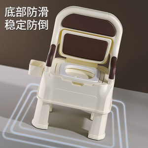 <b>Portable</b> Toilet <b>Commode</b> For Elderly Adults With Non Slip Base Stable Support Squat Stool For Pregnant Women PP Material - Product Image 1