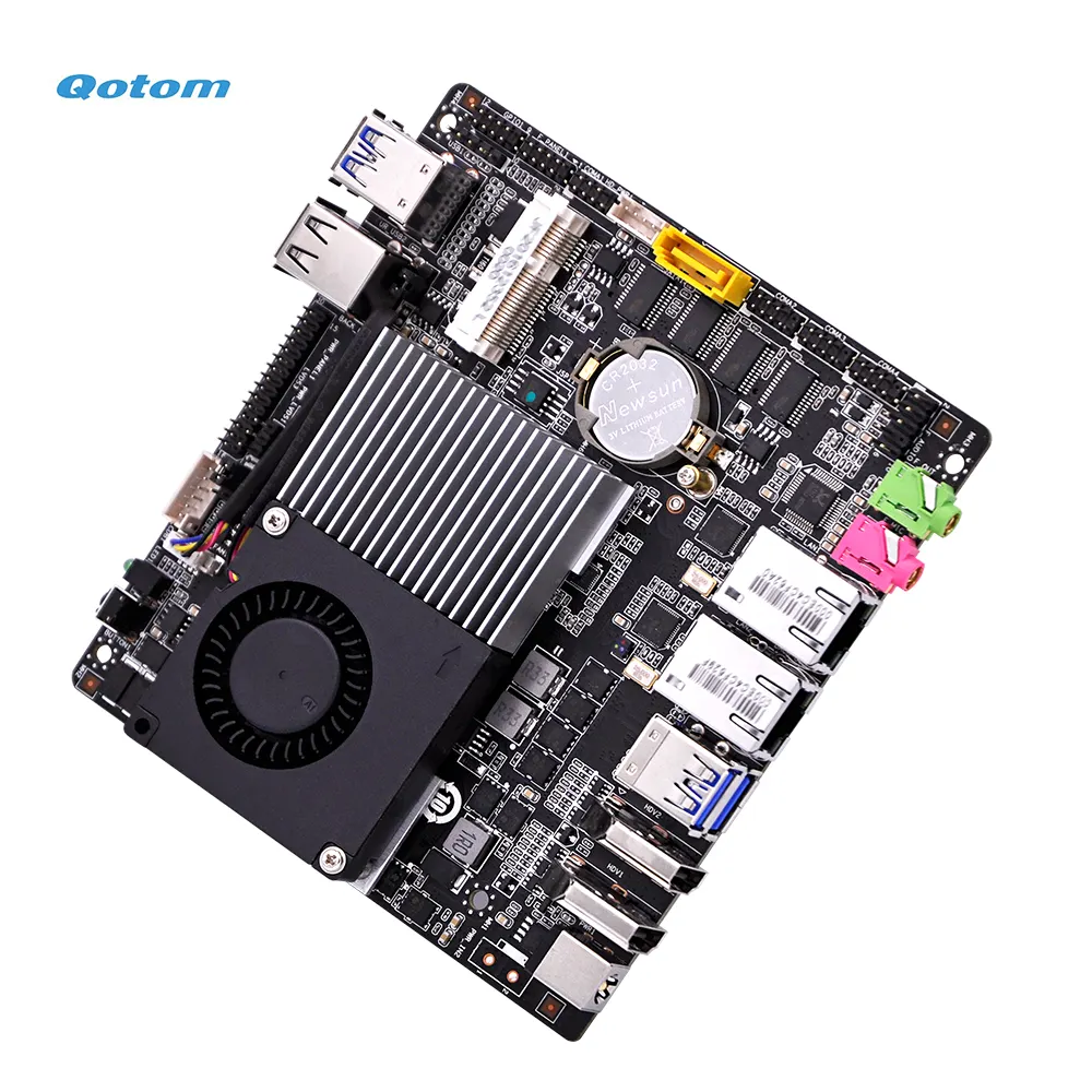 Qotom — Mini PC de bureau industriel, processeur Celeron, carte-ordinateur