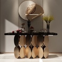 Nouvelle Arrivée Élégante Table Console Café Or en Acier Inoxydable pour Usage Domestique Intérieur