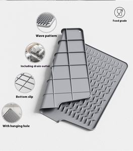 Silicone Dish Drying <strong>Mat</strong> with <strong>Drain</strong> Lip Sink Drying <strong>Mat</strong> Quick Dry Dish <strong>Drain</strong> <strong>Board</strong> for Kitchen Counter - Product Image 5