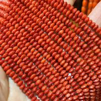 Corail Haizhu rouge 3X5mm Rondelle soucoupe volante perles bambou corail bijoux de mode Bracelet collier faisant des accessoires de pierre