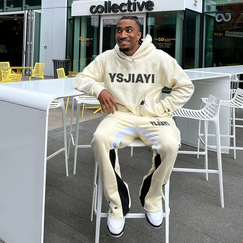 LGB Sweat suit SetUp FlarePants セットアップ Custom Logo Men's Sweatsuit Set - Winter Two-Piece Tracksuits with