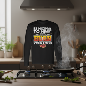 Camiseta de manga larga con diseño de Chef Humor Burn Your Food, unisex, talla para adultos - Product Image 3
