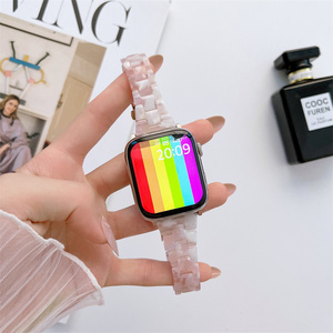 Bracelet intelligent en résine étroite et légère pour Apple Watch 40mm 44mm 41mm 45mm, pour Iwatch Band Three Beads - Product Image 4