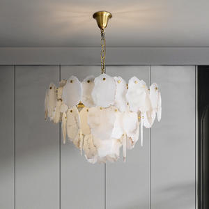 Luminaire suspendu de luxe pour <span class=keywords><strong>salon</strong></span> en marbre naturel et cuivre Villa Hôtel Salle à manger Chambre à coucher Lustre de <span class=keywords><strong>plafond</strong></span> en cuivre - Product Image 1