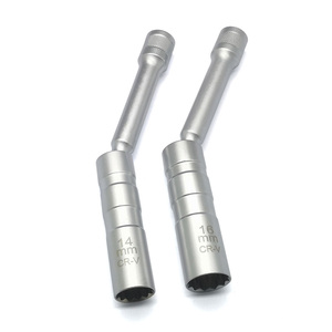 Llave de bujías giratoria de extensión de 14 mm y 16 mm, herramienta de extracción de bujías magnética de pared delgada de 12 puntos con accionamiento de 3/8 pulgadas para BMW MINI R55 R56 - Product Image 5