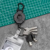 Le cordon de bobine rétractable étend plus confortablement la bobine d'identification tactique de cordon en acier pour le porte-Badge de mousqueton accessoires de sac de bricolage