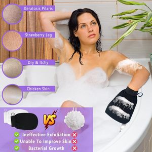 Guante Exfoliante Mitt Body Scrubber (Paquete de <span class=keywords><strong>2</strong></span>)-Exfoliar profundamente y renovar la piel-Excelente para la ducha-Elimina la piel muerta - Product Image 2