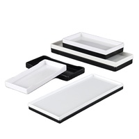 Plateau de service en mélamine Assiette plate en plastique Grill rectangulaire Barbecue Assiettes à steak