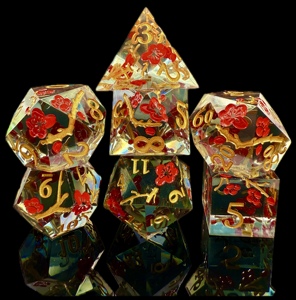 Dés de jeu de table DND COC pour groupes de jeu Dungeons and Dragons Cthulhu, polyèdre à angle droit, 7 pièces colorées - Product Image 6