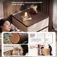 Meuble de Rangement de Chevet Moderne Minimaliste en Bois Massif Haut de Gamme avec Serrure à Code, Collection Luxe Léger, Nouveauté 2026, Vente Chaude, Chine