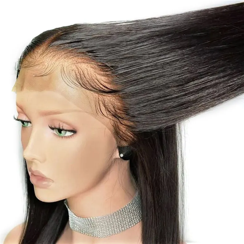 Завод горящих продаж парики из натуральных волос на кружевной модные 13x4 прямые кружевные передние парики 100% Виргинские человеческих волос
