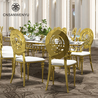 Chaises de banquet empilables en métal doré pour hôtels, restaurants, mariages et événements