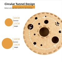 Lit tunnel pour chat en feutre double couche, maison pour animaux semi-fermée résistante à l'usure et respirante avec coussin donut amovible
