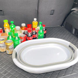 Panier à linge pliable en plastique PP gris de grande capacité 24L, portable, rétractable, facile à ranger, pour un usage domestique - Product Image 3