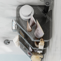 Étagère d'angle de douche réglable à 4 niveaux, support de rangement antirouille pour shampoing et accessoires de salle de bain