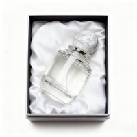 Flacon de parfum noir moderne de luxe 100 ml avec boîte et capuchon pulvérisateur pour parfum féminin avec couvercle de boîte