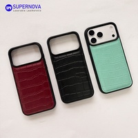 Étuis vierges en cuir PU pour gravure laser personnalisée, étuis en cuir de crocodile pour iPhone 17, cadeau promotionnel