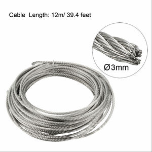 <span class=keywords><strong>Cable</strong></span> <span class=keywords><strong>de</strong></span> cuerda <span class=keywords><strong>de</strong></span> alambre <span class=keywords><strong>de</strong></span> acero inoxidable, 3mm x 12m, 11 <span class=keywords><strong>calibres</strong></span>, 304, polea <span class=keywords><strong>de</strong></span> amoladora - Product Image 2