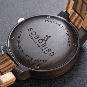 นาฬิกาข้อมือแฟชั่นควอตซ์สำหรับผู้ชายลายนก Bobo สุดหรูโลโก้ตามสั่ง - Product Image 6