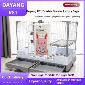 Sang trọng thỏ guinea lợn lồng với ngăn kéo đôi chống phun nút đóng cửa bền khay nhựa - Product Image 2