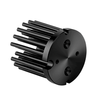Dissipateur thermique à ailettes usinées CNC anodisé noir dissipateur thermique rond en aluminium pour LED élèvent la lumière 7W