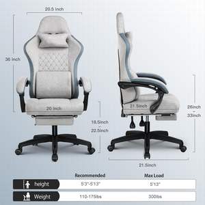 <span class=keywords><strong>Fauteuil</strong></span> rotatif JL pour ordinateur de jeu le moins cher 2025 <span class=keywords><strong>fauteuil</strong></span> de jeu en <span class=keywords><strong>tissu</strong></span> gris chaise de joueur <span class=keywords><strong>avec</strong></span> <span class=keywords><strong>repose</strong></span>-pieds - Product Image 6