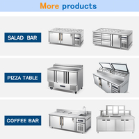 Refrigerador de mostrador para restaurante, banco de trabajo refrigerado, congelador para mostrador de pizzas, refrigerador para ensaladas, mesa de preparación de pizzas