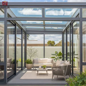 Véranda moderne en aluminium avec protection <span class=keywords><strong>UV</strong></span> et enclos en verre trempé pour les loisirs en plein air dans la cour - Product Image 4