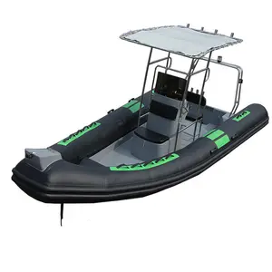 High-end Luxury Italy 19ft RIB Hypalon Inflatable Rigid Hull Boat With Engine For Sale