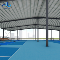 Salle de sport en structure métallique 50x40m, bâtiment préfabriqué à toit ouvert pour terrain de sport