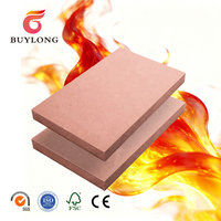 Tablero MDF FR BS476 Clase 1 Retardante de Fuego, Núcleo Rojo E0, Contrachapado Ecológico Moderno para Dormitorio, Puertas Ignífugas para Supermercados