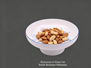 Bandeja con Base <span class=keywords><strong>de</strong></span> <span class=keywords><strong>Melamina</strong></span> Personalizada OEM/ODM, Elegante Diseño Floral Azul, Ideal para Aperitivos y Postres - Product Image 4