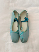 Chaussons de ballet français personnalisés de créateur, en satin, à semelle plate, en cuir véritable, légers, tendance et de haute qualité