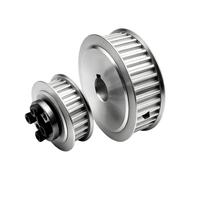 Poulie de distribution personnalisée en aluminium HTD 5M 8M 14M 2GT 3GT 5GT S3M S5M T5 T10 MXL XL avec manchon de tension, alésage personnalisé, largeur de courroie