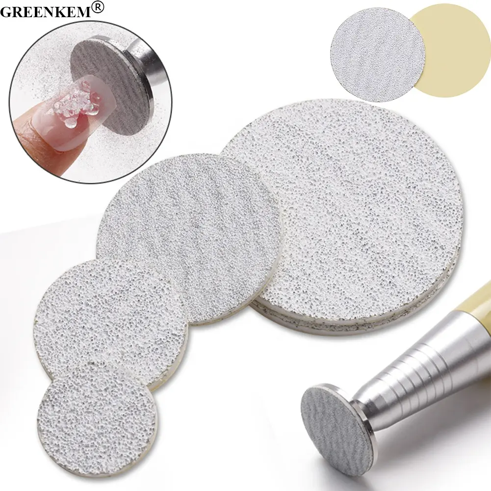 50pcs/bag Pedicure Zebra Print Gray Sandpaper Electric Foot Care Tool Remove Dead Skin Replaceable Round Sanding Paper