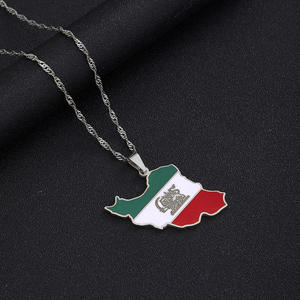 Collar con colgante de la bandera de <span class=keywords><strong>Iran</strong></span> para mujer, joyería de acero inoxidable, con mapa, esmalte, étnico, fiesta, regalo de cumpleaños, nuevo - Product Image 5