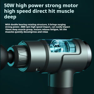 Masajeador Facial eléctrico doble individual 6 tipos de cabezales de masaje terapia de alivio de percusión de tejido profundo 45dB pistola de masaje bajo - Product Image 4